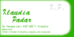 klaudia padar business card